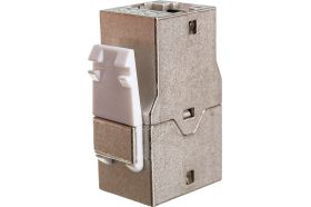 Проходной адаптер Hyperline CA2-KJ-C6-SH-BK (coupler), RJ-45(8P8C) формата Keystone Jack 444916 (артикул 19589844) – фото 1