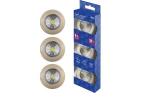 Светодиодный фонарь-подсветка REV, самоклеящийся, Pushlight, 3Pack, слоновая кость 29101 5 (артикул 16122439) – фото 1
