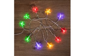 Светодиодная гирлянда NEON-NIGHT Звездочки 1.5м, 10LED, цвет свечения мультиколор 2хАА 303-090 (артикул 16376357) – фото 1