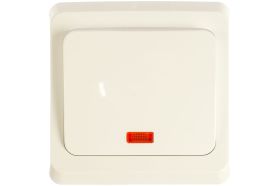Одноклавишный выключатель Schneider Electric СП Этюд 10А IP20 с индикацией, белый BC10-005B (артикул 15873953) – фото 1