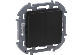Двухклавишный выключатель Legrand - INSPIRIA - 10 AX - 250 В - антрацит 673623 (артикул 20953683) – фото 1