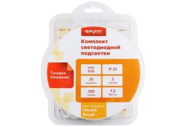 Комплект светодиодной ленты Apeyron 12В, smd 5050, 30 д/м, IP20, 5 м, теплый белый 10-41 (артикул 15845614) – фото 1