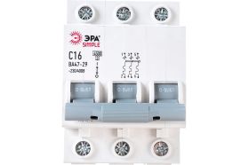 Автоматический выключатель ЭРА SIMPLE ВА 47-29 3P 16А C 4,5кА Б0039238 (артикул 15981345) – фото 1