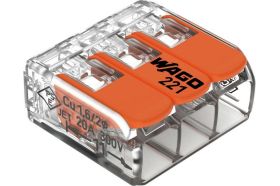 Универсальная клемма WAGO 3-х проводная 221-413 20 шт УТ-00777024 (артикул 19989724) – фото 1
