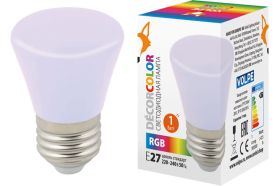 Декоративная светодиодная лампа Volpe LED-D45-1W/RGB/E27/FR/С BELL UL-00005805 (артикул 15978417) – фото 1