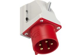 Настенная вилка PCE 32А 400V 3P+N+E IP44 525-6 (артикул 16261547) – фото 1
