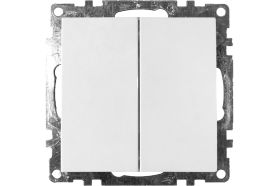 2-клавишный выключатель STEKKER механизм, GLS10-7104-01, 250V, 10А, серия Катрин, белый 39300 (артикул 19654254) – фото 1