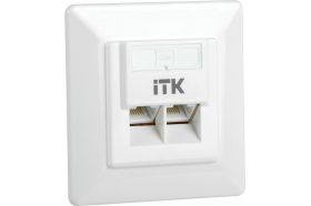Внутренняя информационная розетка IEK ITK RJ45 кат. 5Е UTP 2 порта CS2-1C5EU-2-1 (артикул 19640148) – фото 1