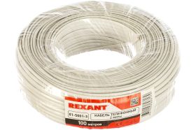 Телефонный кабель REXANT ШТЛП, 2 жилы, CCA, белый, бухта 100м 01-5001-3 (артикул 16124427) – фото 1