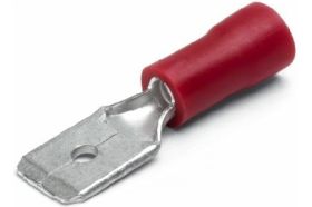 Плоская клемма REXANT, изолированная, штекер 6.3 мм 0.5-1.5 кв.мм, красная 08-0313 (артикул 16252117) – фото 1