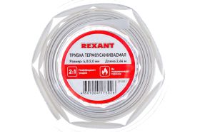 Термоусаживаемая трубка REXANT 4,0/2,0 мм белая, ролик 2,44 м 29-0011 (артикул 16915837) – фото 1