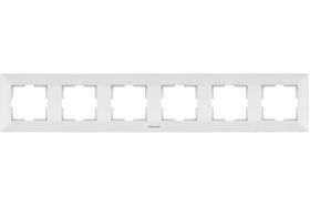 Рамка Panasonic Arkedia 54761 6м горизонтальная белая WMTF0806-2WH (артикул 16154445) – фото 1