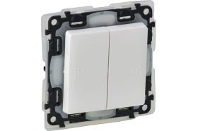 Механизм выключателя Legrand 2-клавишный СП Valena Life 10 А IP44 250 В белый Leg 752155 (артикул 16072574) – фото 1