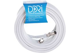 Коаксиальный кабель DORI RG-6 на F-разъёмах 10 м + переходник на TV 40897 (артикул 21239590) – фото 1