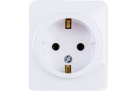Розетка ЭРА 11-2203-01 2P E Schuko, 16A-250В, IP20, открытой установки, Эксперт, белый Б0020685 (артикул 15980780) – фото 1