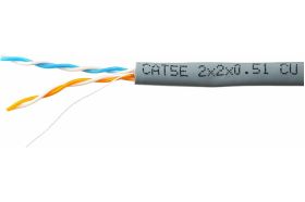 Кабель SkyNet Premium UTP indoor 2x2x0,51, медный, FLUKE TEST, кат.5e, однож., 305 м, box, серый CSP-UTP-2-CU (артикул 15932917) – фото 1