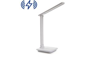 Настольный складной диммируемый светильник FERON 25W,3000-6000К, беспроводная зарядка и USB порт, белый DE1728 41452 (артикул 18249787) – фото 1