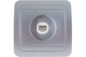 Телефонная розетка Smartbuy 1-местная серебро Марс SBE-02s-S1-PH (артикул 16051945) – фото 1