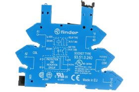 Розетка Finder для реле 34.51, 34.81 с пружинными зажимами, 6А, = 220-240В AC/DC, 93510240 (артикул 18578917) – фото 1