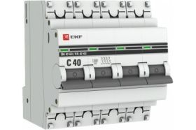 Автоматический выключатель EKF 4P, 40А, 4,5kA, ВА 47-63, PROxima SQ mcb4763-4-40C-pro (артикул 16135166) – фото 1