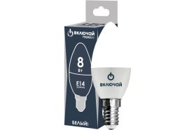 Светодиодная лампа Включай 8W E14 свеча 4000K 220V LED PREMIUM C37-8W-E14-W 1003879 (артикул 16835989) – фото 1