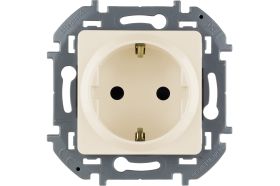 Розетка Legrand 2К+З со шторками - немецкий стандарт - 16 А - 250 В INSPIRIA - слоновая кость 673731 (артикул 20964447) – фото 1
