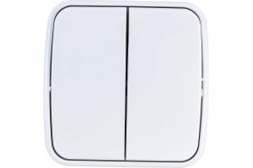 Двойной выключатель Intro 310401 10А, 250В, IP20, ОУ, Polo, белый Б0036095 (артикул 16069371) – фото 1