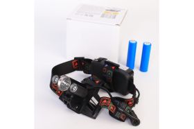 Налобный аккумуляторный фонарь Ultraflash LED5335 (3,7В, черный, 3LED, 5 Вт, 2 аккумулятора 4 режима, USB, бокс са) 15015 (артикул 25580133) – фото 1