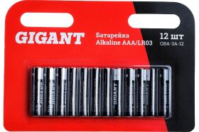 Батарейка Gigant Alkaline ААА/LR03 блистер 12 шт. GBA-3A-12 (артикул 19462626) – фото 1