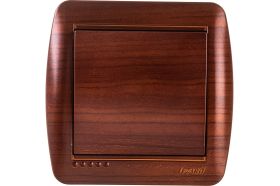 Выключатель Lezard DEMET махагон 711-0500-100 (артикул 16192727) – фото 1