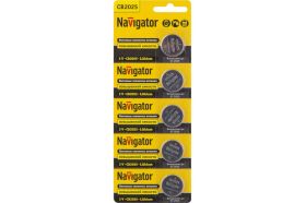 Элемент питания Navigator 94 764 NBT-CR2025-BP5 94764 (артикул 16538919) – фото 1