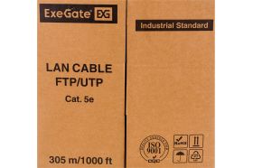 Кабель UTP ExeGate 4 пары категории 5e медь, 24AWG, LSZH, бухта 305м, оранжевый 281820 (артикул 16528642) – фото 1