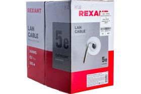 Кабель REXANT витая пара, UTP 2PR 24AWG, CAT5e, STRANDED, бухта 305м 01-0026 (артикул 16130737) – фото 1