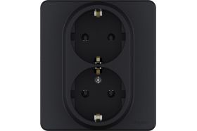 Розетка Legrand 2x2К+З - немецкий стандарт - 16 А - 250 В - INSPIRIA - антрацит 673753 (артикул 20964165) – фото 1