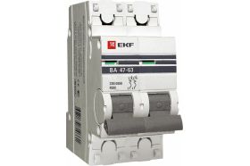 Автоматический двухполюсный выключатель EKF 10А С ВА47-63 4.5кА PROxima mcb4763-2-10C-pro 5223631 (артикул 15747225) – фото 1
