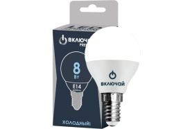 Светодиодная лампа Включай 8W E14 шарик 6500K 220V LED PREMIUM G45-8W-E14-WW 1003903 (артикул 16832131) – фото 1