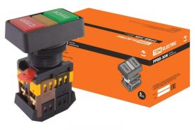 Кнопка TDM РPВВ-30N, Пуск-Стоп, d30мм, неон/230В, 1з 1р SQ0704-0027 (артикул 16060459) – фото 1