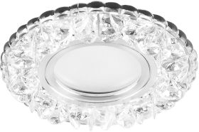 Потолочный светильник FERON 15LED 2835 SMD 4000K, MR16 50W G5.3, белый, хром, CD905 28848 (артикул 16005851) – фото 1