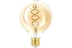 Светодиодная лампа ЭРА F-LED G95-7W-824-E27 spiral gold филамент, шар, спираль, золото, 7Вт, теплый, E27 20/560 Б0047663 (артикул 16452516) – фото 1