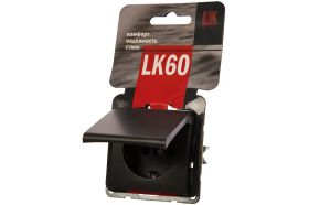 Розетка LK Studio с з/к, шторками и крышкой, черный бархат 863408-1 (артикул 16062440) – фото 1