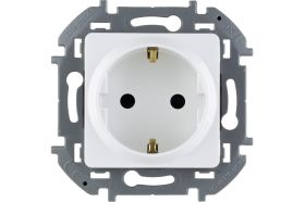 Розетка Legrand 2К+З со шторками - немецкий стандарт - 16 А - 250 В - INSPIRIA - белый 673730 (артикул 20964753) – фото 1