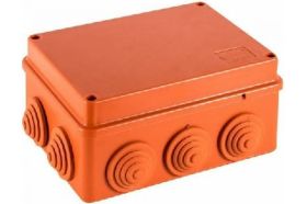 Огнестойкая коробка Экопласт JBS150 E110, о/п 150х110х70, 10 выходов, IP55, 5P, цвет оранжевый 43029HF (артикул 16418479) – фото 1
