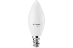 Светодиодная лампа Sholtz свеча 9Вт E14 4000К C37 220-240В, пластик LEC3128 (артикул 16123598) – фото 1