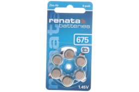 Батарейки для слуховых аппаратов Renata ZA 675 BL-6 (1.4V/640mAh) 4390 (артикул 15083999) – фото 1