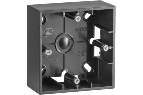 Монтажная коробка Simon для накладного монтажа, 1 пост, графит 1590751-038 (артикул 16102852) – фото 1