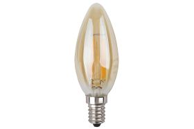 Светодиодная лампа ЭРА F-LED B35-5W-827-E14 gold филамент, свеча золото, теплый Б0027939 (артикул 15882061) – фото 1
