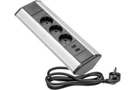 Угловой блок розеток Inrior на 3 EURO розетки 2 USB-A ODEN-32-80 (артикул 20398126) – фото 1