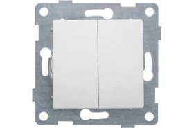 Механизм выключателя GUSI ELECTRIC 2 клавиши, СУ, 10А, 250В, жемчуг С11В2-028 (артикул 17162671) – фото 1