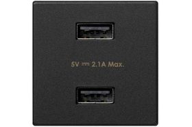 Зарядное устройство Simon, 2хUSB, К45, 5 В, 2,1 А, графит K126E-14 (артикул 16460869) – фото 1