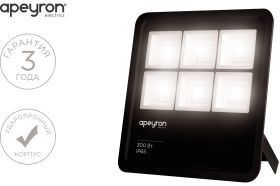 Прожектор APEYRON 220-240 В, 300 Вт, 27 000 Лм, IP65, PF-0,9, CRI>80, 4200K, 370х80х435 мм 05-33 (артикул 16154279) – фото 1